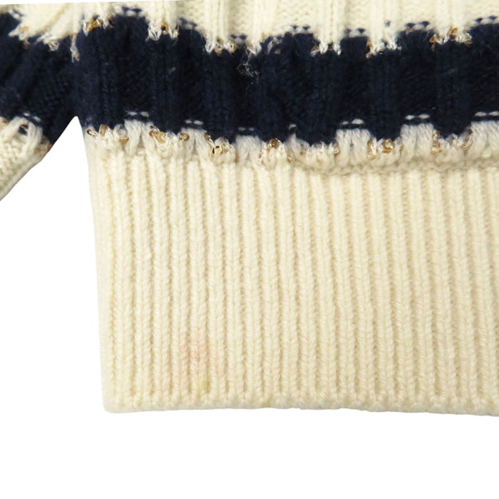 CHANEL 
COCO CC ココボタン スパンコール ライトゴールドカラーメタル 21P 
ココマーク ボーダー カシミヤ カーディガン