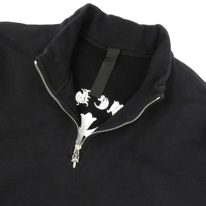 CHROME HEARTS  
Triple Cross Dagger Zip High Neck Fleece-Lined Cotton  
U SAILIN ON 1 2 ZP Half-Zip Sweatshirt Trainer