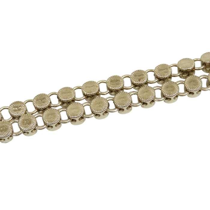 CHANEL  
COCO CC Logo Light Gold Color Metal B21B  
Coco Mark Costume Pearl Rhinestone Necklace