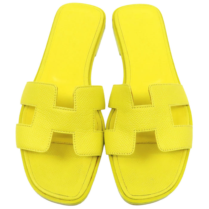 HERMES 
Logo H Ash 
Sandales cuir Oran
