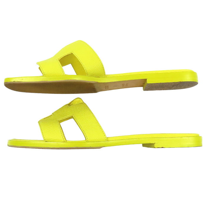 HERMES 
Logo H Ash 
Sandales cuir Oran