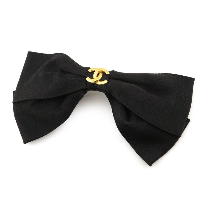 CHANEL 
COCO CC ロゴ サテン 
ココマーク リボン バレッタ