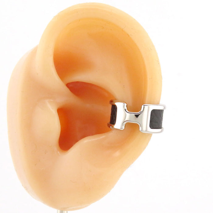 HERMES 
H アッシュ ロゴ シルバーカラーメタル 
オランプ イヤーカフ PM