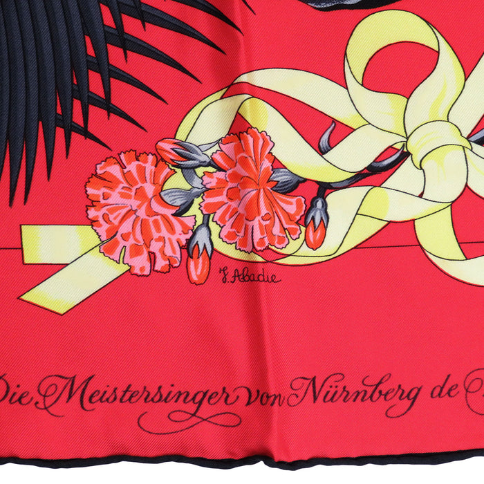 HERMES 
シルク 大判 フラワー リボン 
カレ 90 Fleurs de L'Opera オペラの花 スカーフ