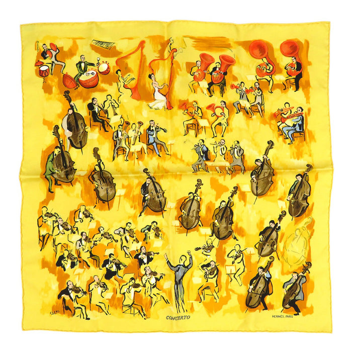 HERMES 
プチカレ シルク 楽器 
カレ 45 CONCERTO コンチェルト スカーフ