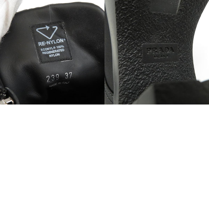 PRADA
Cuir épais en nylon recyclé
Bottines courtes à lacets avec logo triangulaire RE-NYLON