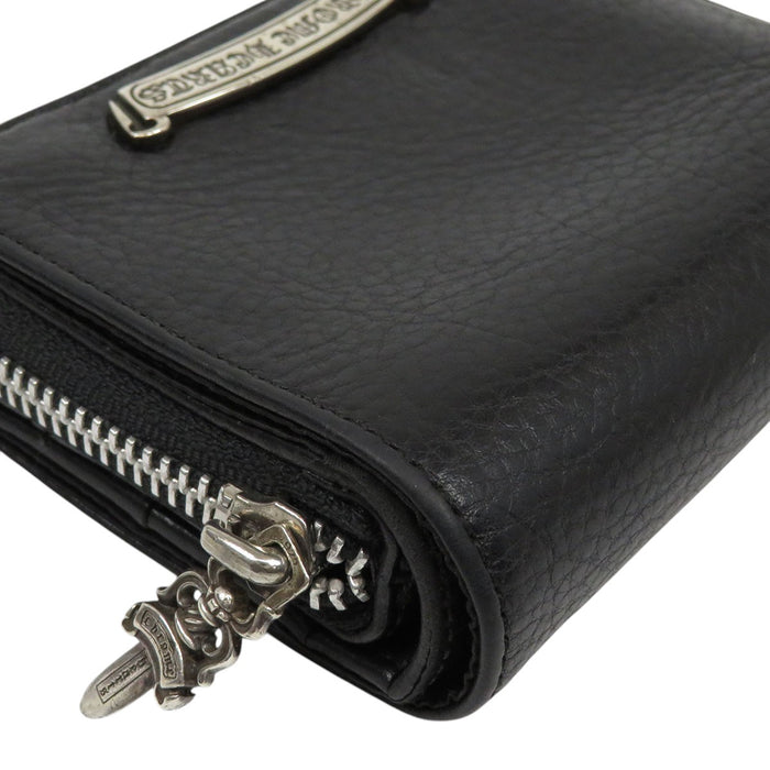 CHROME HEARTS  
CH SQ ZIP BILL 匕首拉鍊 滾動標籤 銀色  
方形拉鍊 鈔票 皮夾