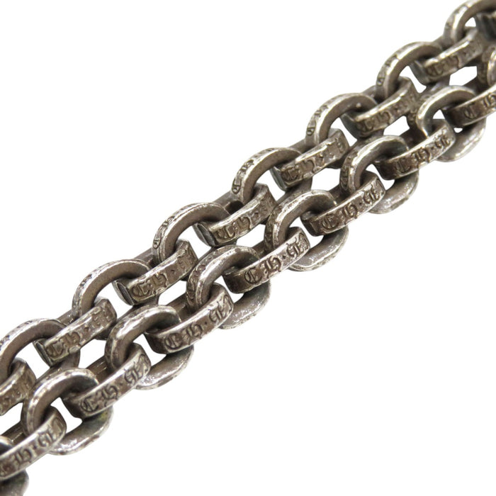 CHROME HEARTS 
Collier chaîne papier 18 pouces en argent 
Petite croix CH Bale