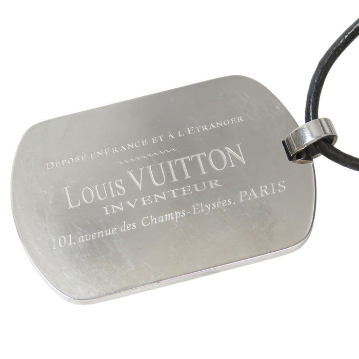 LOUIS VUITTON 
LV Dog Tag 
Pendentif Champs-Élysées GM Necklace