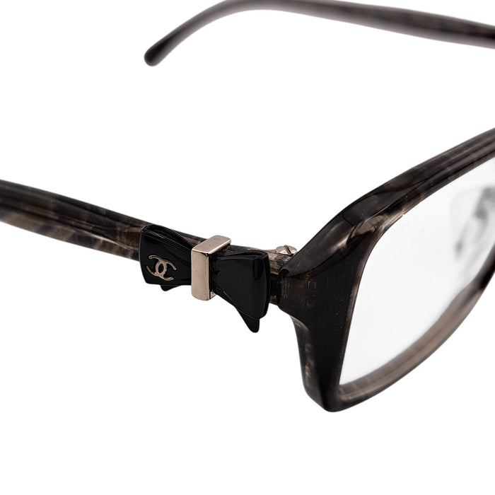CHANEL  
COCO CC Logo Glasses Silver Color Metal  
Coco Mark Ribbon Eyewear