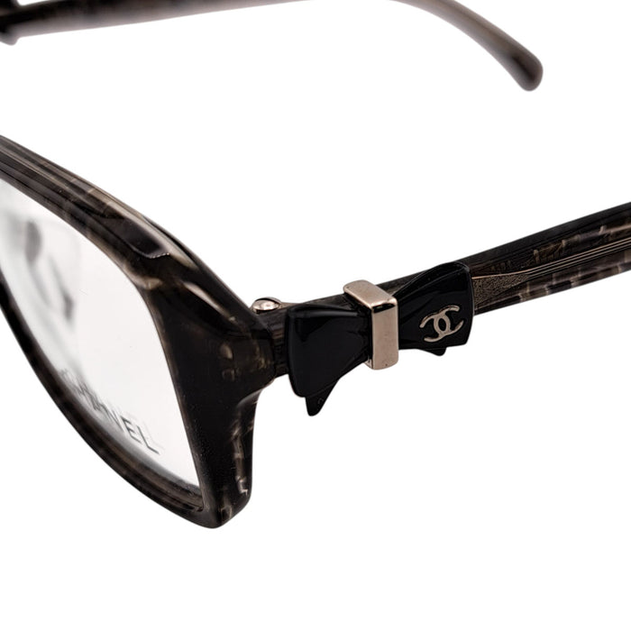 CHANEL  
COCO CC Logo Glasses Silver Color Metal  
Coco Mark Ribbon Eyewear