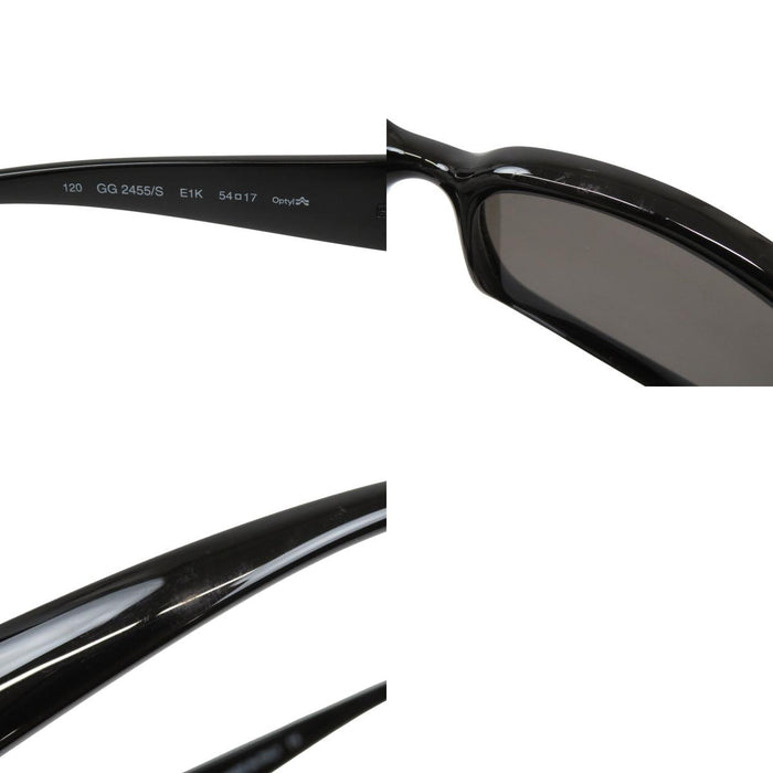 GUCCI  
Eyewear Square Frame Silver Color Metal  
Logo Plate Sunglasses