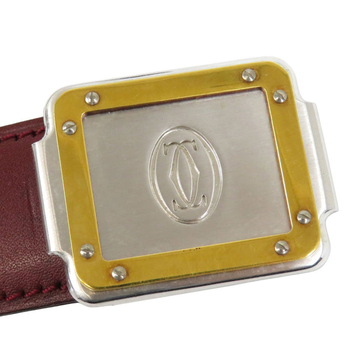 CARTIER  
Logo Leather  
Must Line Santos Belt