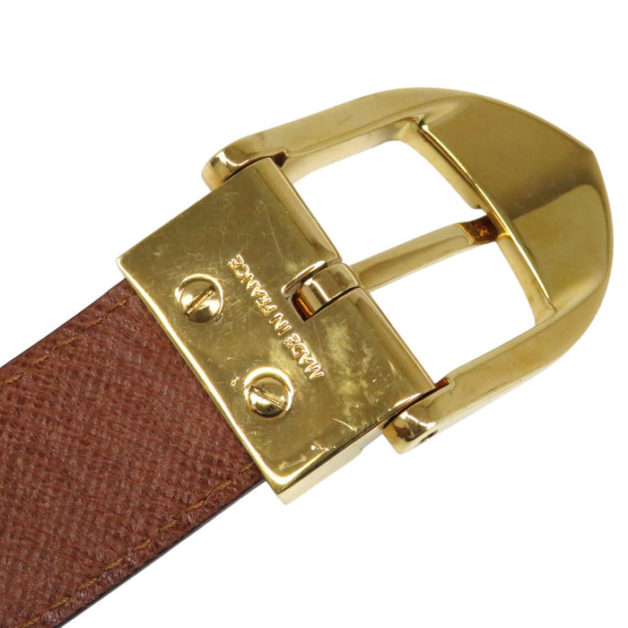 LOUIS VUITTON 
LV レザー ゴールドカラーメタル 
タイガ サンチュール クラシック ベルト