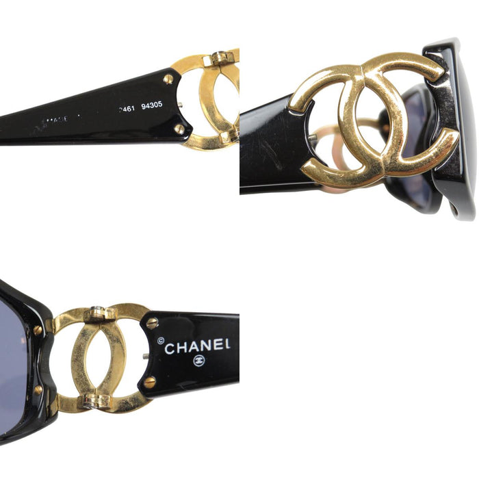 CHANEL 
COCO CC Logo Eyewear Gold-Colored Metal 
Coco Mark Sunglasses