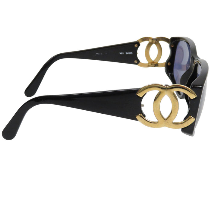 CHANEL 
COCO CC Logo Eyewear Gold-Colored Metal 
Coco Mark Sunglasses