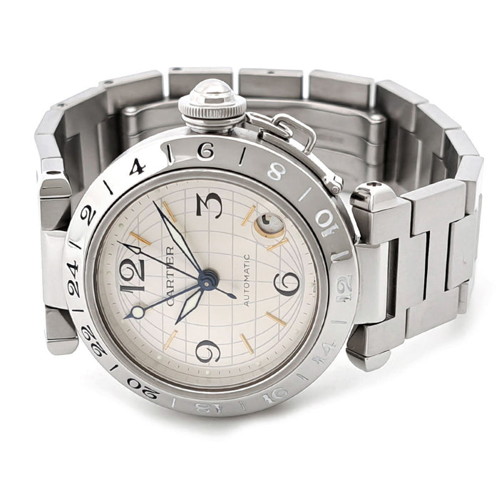 CARTIER  
Pasha C Meridian GMT Overhauled  
With Warranty Card