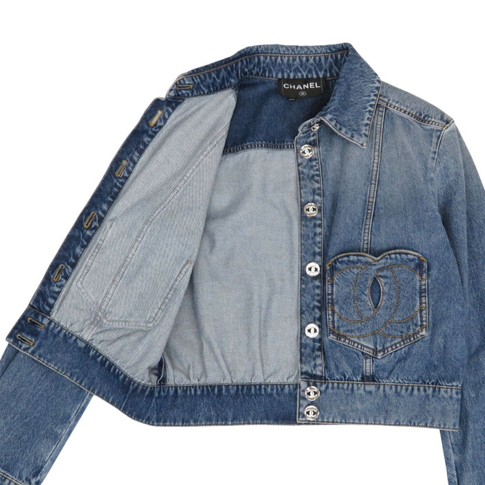 CHANEL 
COCO CC Coco Button 
Coco Mark Denim Jacket