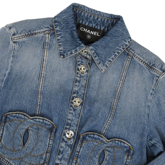 CHANEL 
COCO CC Coco Button 
Coco Mark Denim Jacket