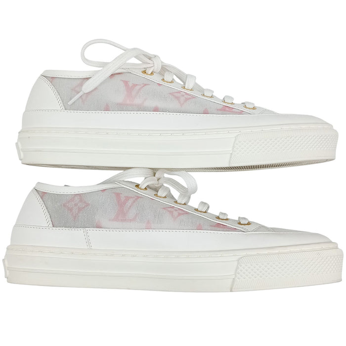 LOUIS VUITTON  
LV Logo Monogram 2020 Lace-Up Stellar Line Mesh Low-Cut Sneakers
