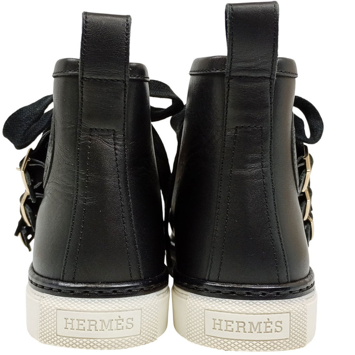 HERMES 
H アッシュ ロゴ レースアップ エクスリブリス スタッズ 
レノックス コリエドシアン ハイカット スニーカー