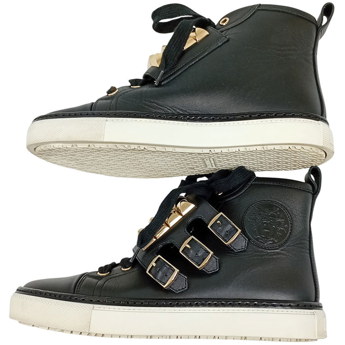 HERMES 
H アッシュ ロゴ レースアップ エクスリブリス スタッズ 
レノックス コリエドシアン ハイカット スニーカー