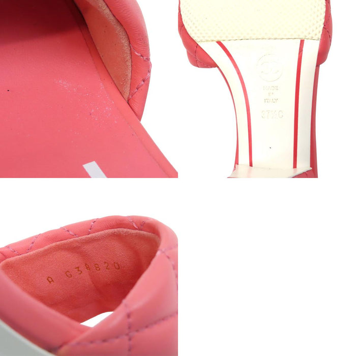 CHANEL 
COCO CC ロゴ レザー ゴールドカラーメタル 
ココマーク マトラッセ ミュール