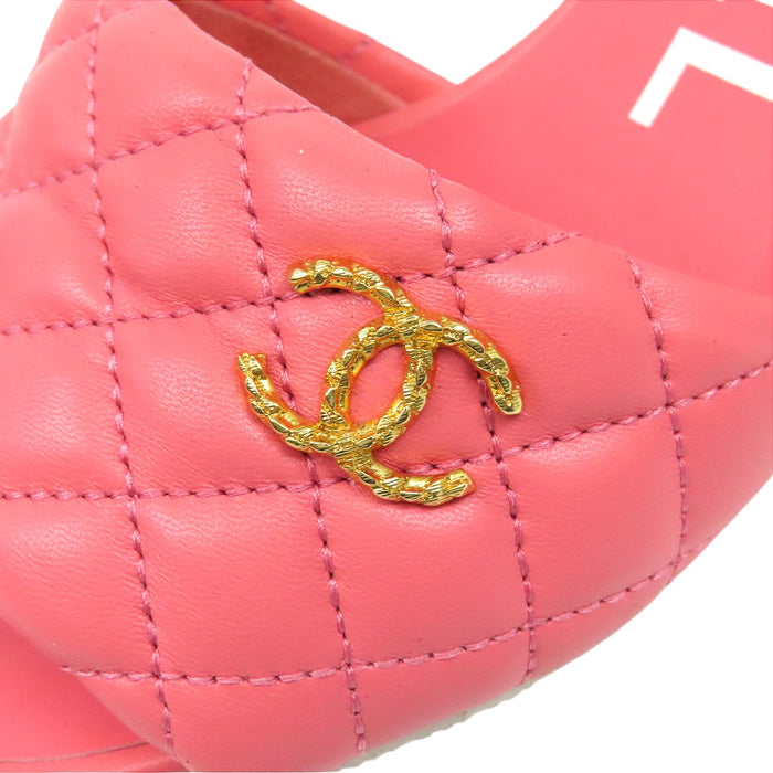 CHANEL 
COCO CC ロゴ レザー ゴールドカラーメタル 
ココマーク マトラッセ ミュール