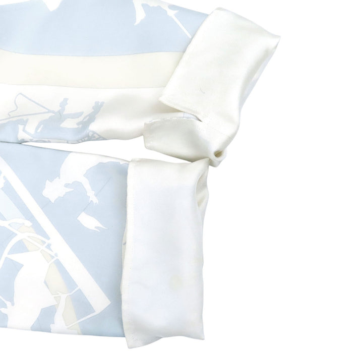 HERMES 
ロゴボタン マルジェラ期 
馬車柄 シルク ロングスリーブ シャツ