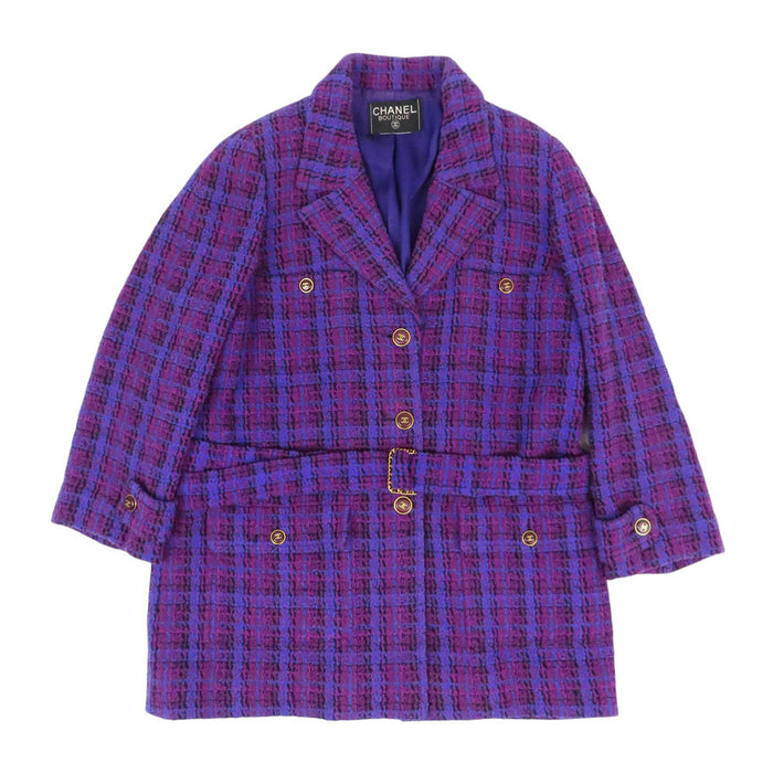 CHANEL 
COCO CC ココボタン ウール ベルト チェーン 
ココマーク ツイード ジャケット