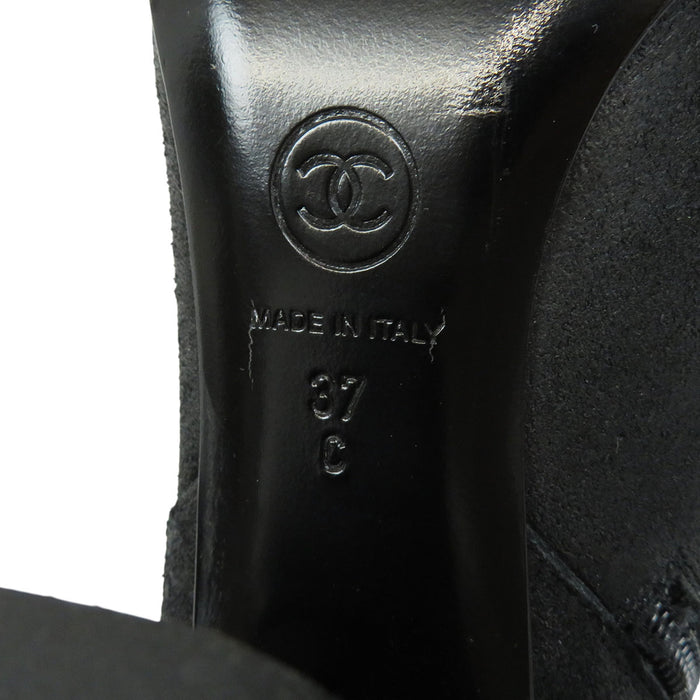 CHANEL 
COCO CC ロゴ スウェード 
ココマーク サイドジップ ショートブーツ