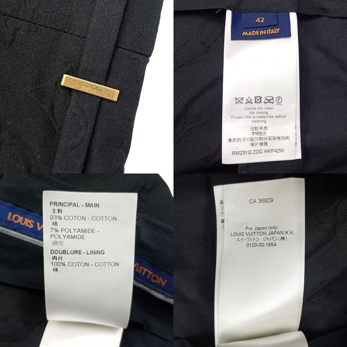 LOUIS VUITTON  
LV Center Pleats Cotton  
Monogram Embossed Slacks Pants
