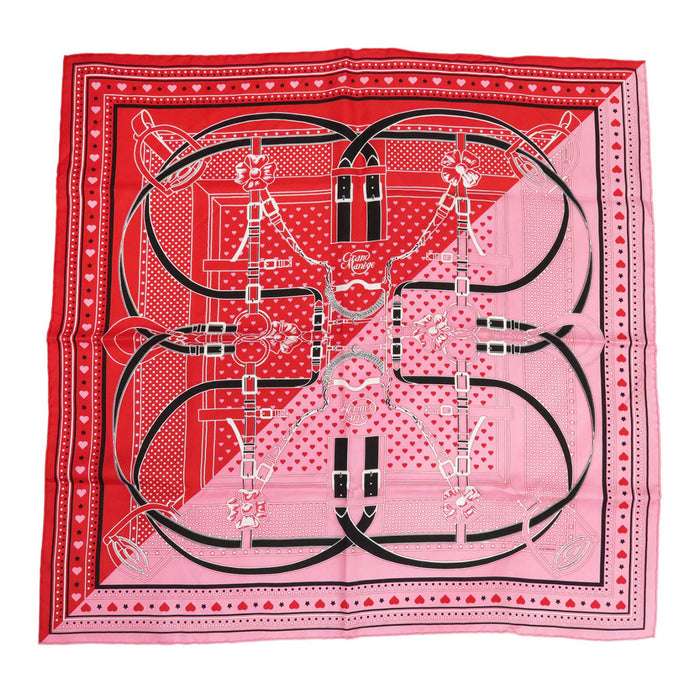 HERMES  
Bandana Heart Star Silk Large Square  
Carré 70 Grand Manege Scarf