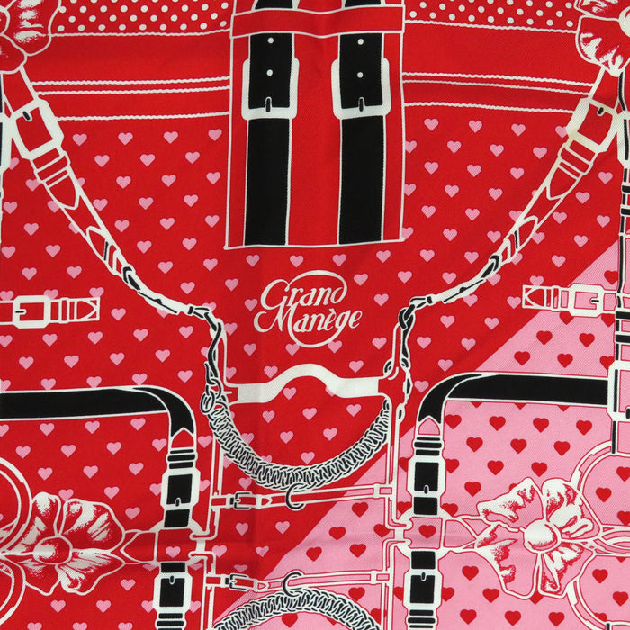 HERMES  
Bandana Heart Star Silk Large Square  
Carré 70 Grand Manege Scarf