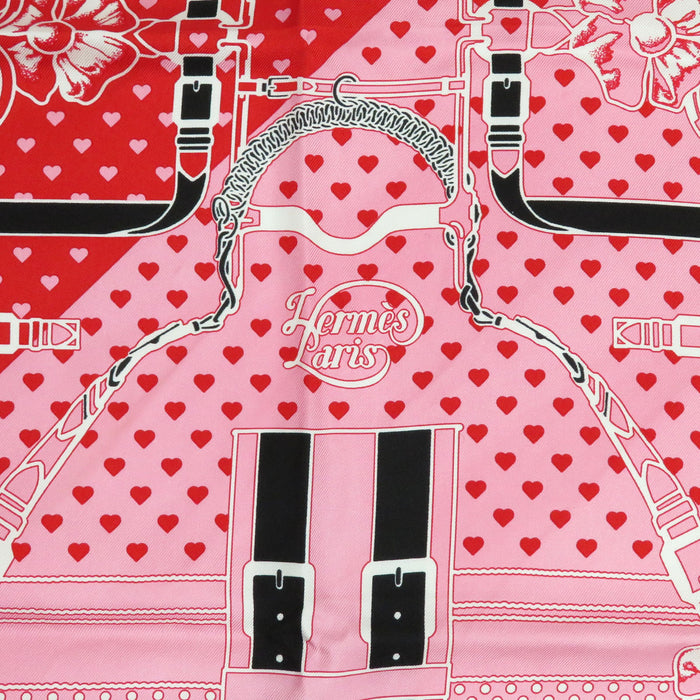 HERMES  
Bandana Heart Star Silk Large Square  
Carré 70 Grand Manege Scarf
