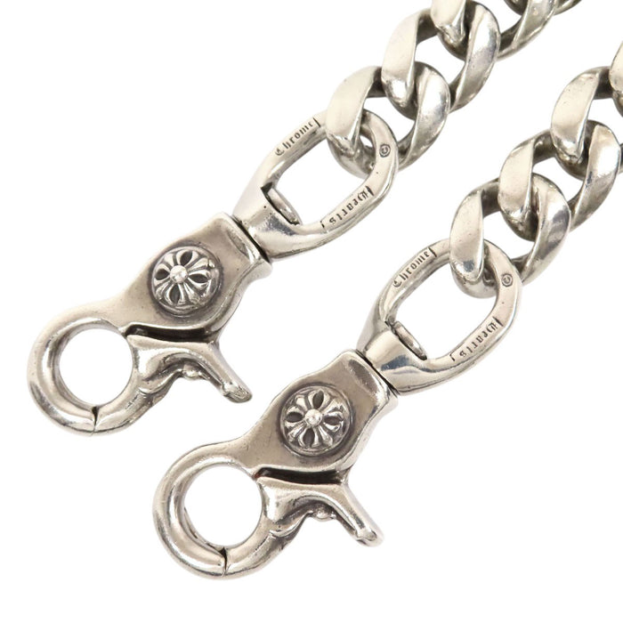 CHROME HEARTS  
十字球 CH加號 銀飾  
2夾 短款 經典鏈節 錢包鍊
