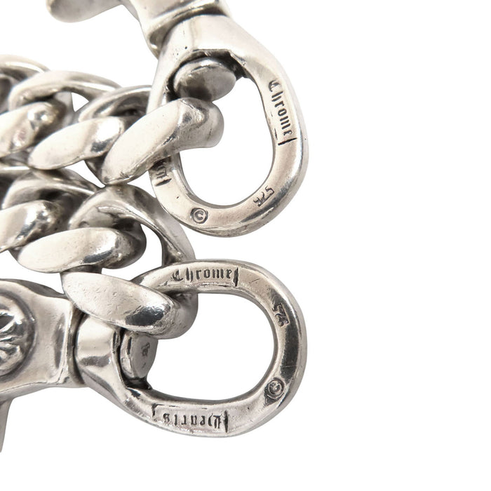 CHROME HEARTS  
十字球 CH加號 銀飾  
2夾 短款 經典鏈節 錢包鍊