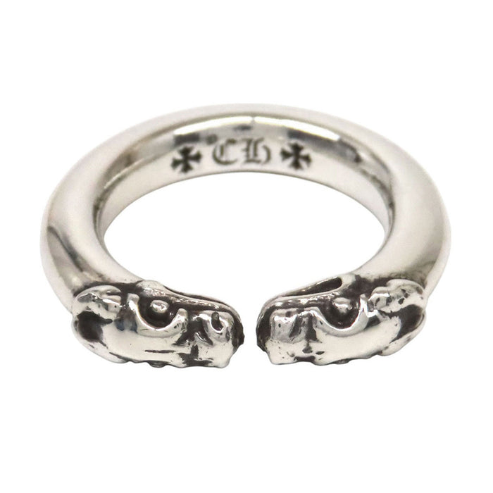 CHROME HEARTS 
CH DOUBLE DOG RING Silver 2006 Engraving 
Double Dog Ring