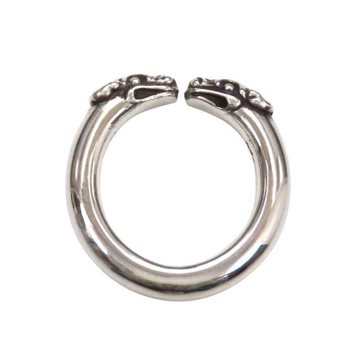 CHROME HEARTS 
CH DOUBLE DOG RING Silver 2006 Engraving 
Double Dog Ring