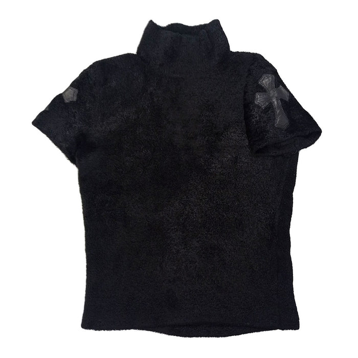 CHROME HEARTS  
3 Cemetery Cross CEM CRS M CAHMER LIB Sweater Viscose High Neck  
Cemetery Cross Patch Short Sleeve Knit