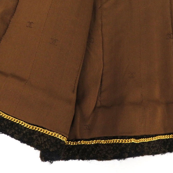 CHANEL 
96A COCO CC Logo Check Pattern 
Coco Mark Claw Button Tweed Set-Up