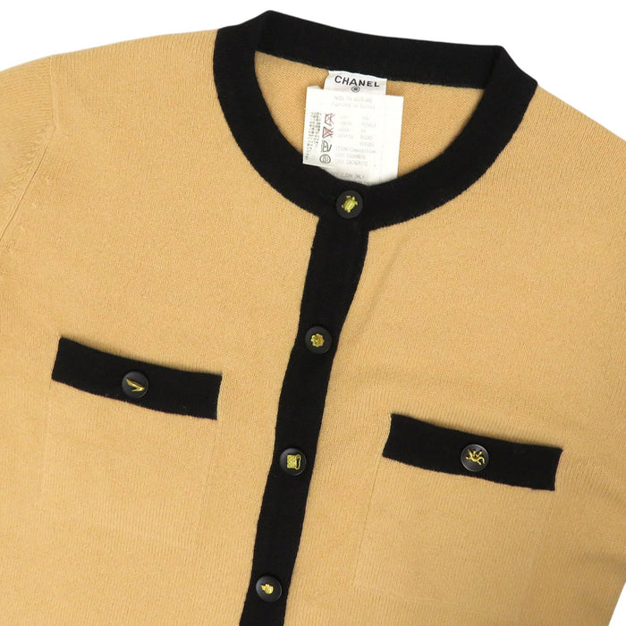 CHANEL 
COCO CC 94A Turtle Camellia Clover Lion 
Coco Mark Vintage Cashmere Long Cardigan