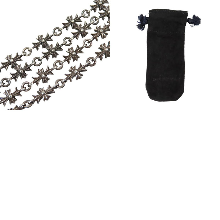 CHROME HEARTS  
CHKE CHN TNYE W CH CRS  
Tiny E 粗链玫瑰念珠项链 24英寸