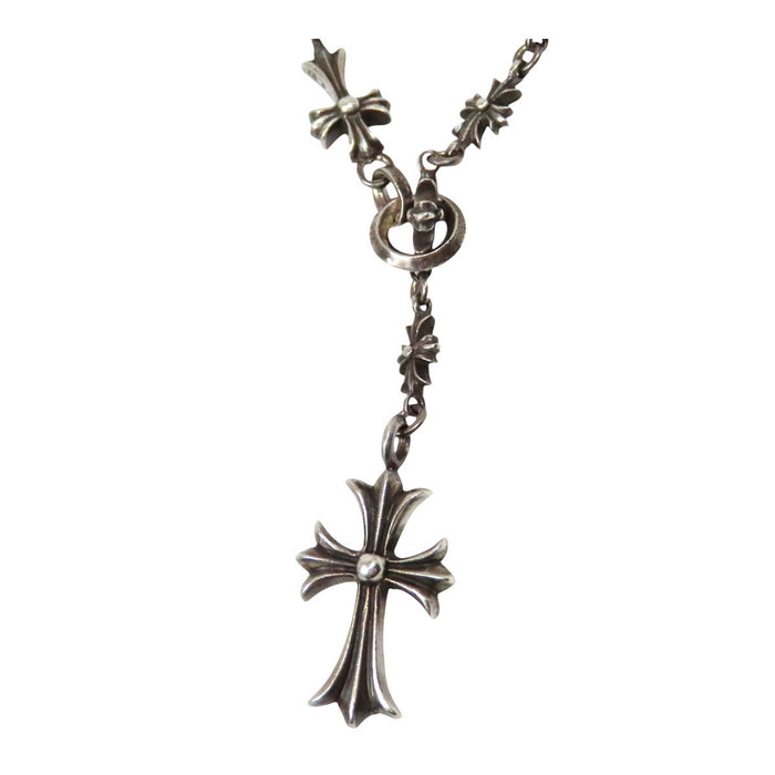 CHROME HEARTS  
CHKE CHN TNYE W CH CRS  
Tiny E 粗链玫瑰念珠项链 24英寸