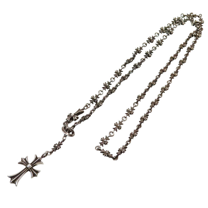 CHROME HEARTS  
CHKE CHN TNYE W CH CRS  
Tiny E 粗链玫瑰念珠项链 24英寸