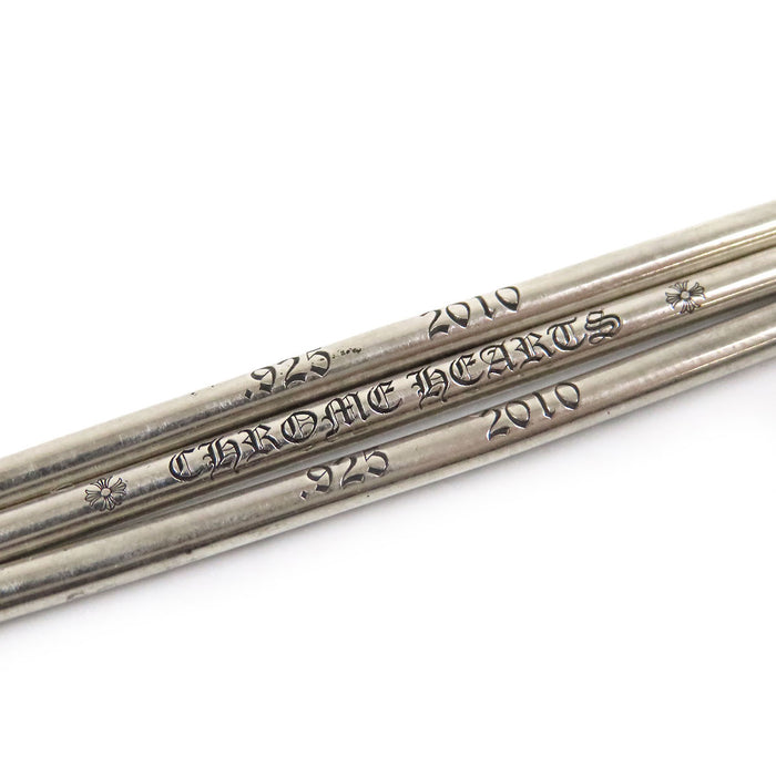 CHROME HEARTS 
2010年クリスマスノベルティ クロスボール シルバー 
シルバー トゥースピック ケース付き