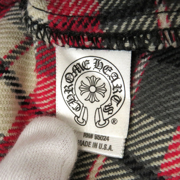 CHROME HEARTS  
CH WESTN 星形鈕扣 棉質  
西部鈕扣 十字圖案 格紋法蘭絨襯衫