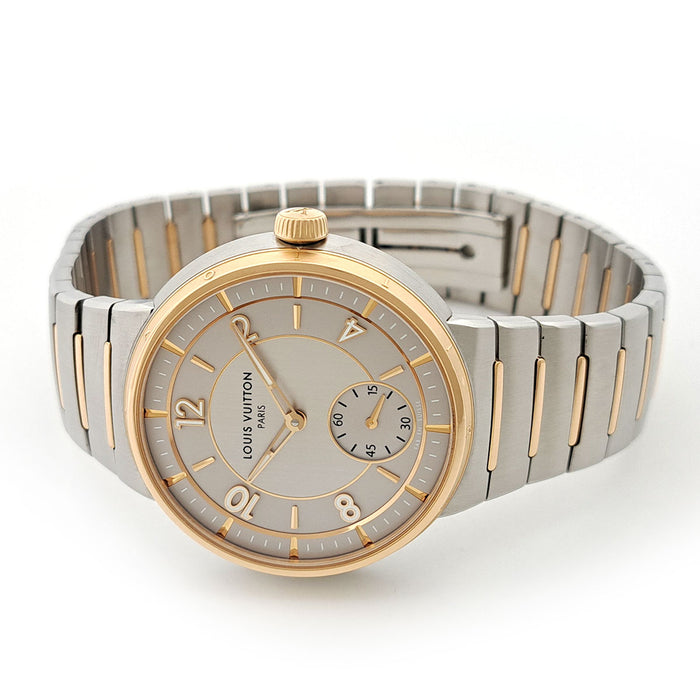 LOUIS VUITTON  
Tambour 自動機械錶 鋼與金款  
附盒及保卡