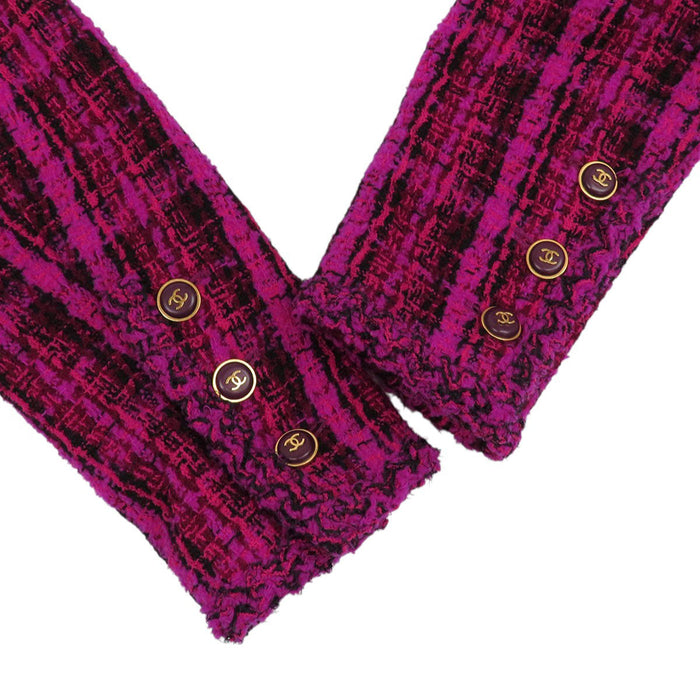 CHANEL  
95A COCO CC Coco Button Vintage  
Coco Mark Tweed Stand Collar Jacket