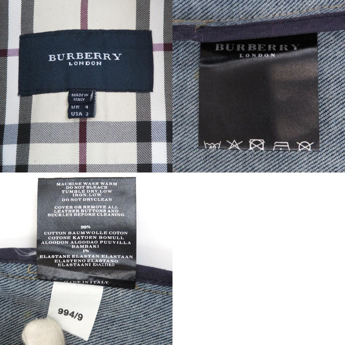 BURBERRY  
Logo Button Cotton  
Denim Pea Coat